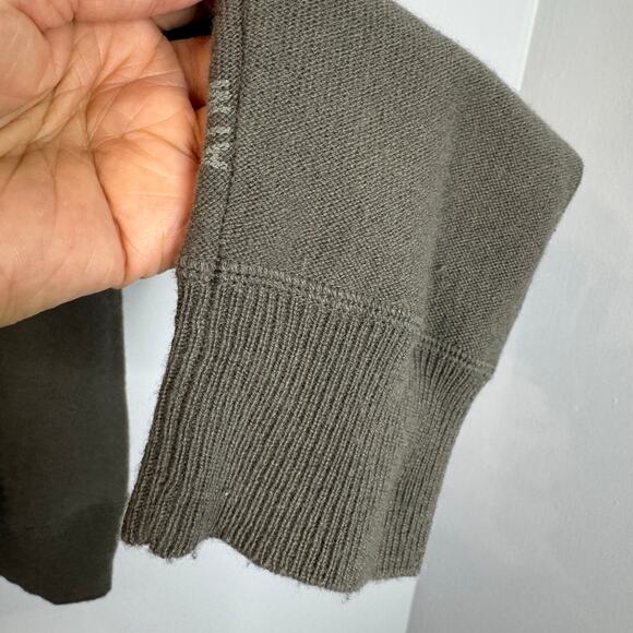 ATM Mercerized Wool Cashmere Sweater Men Elbow Patch Grey Preppy Sz M - Picture 11 of 12